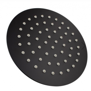 Round Matte Black Super-slim Shower Head 200